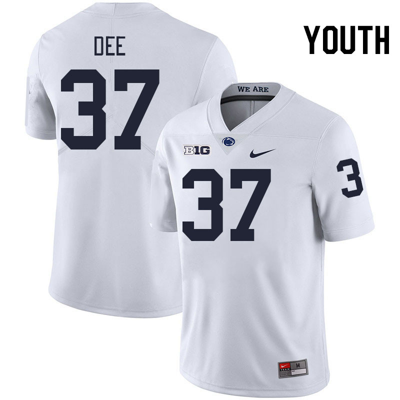 Youth #37 Beckham Dee Penn State Nittany Lions College Football Jerseys Stitched-White